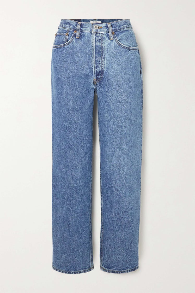 low rise blue jeans from RE/DONE