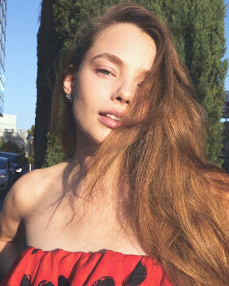 Portrait of Kristine Froseth photographed by Juergen Teller for W Magazine