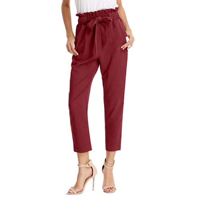 GRACE KARIN Cropped Paper Bag Waist Pants