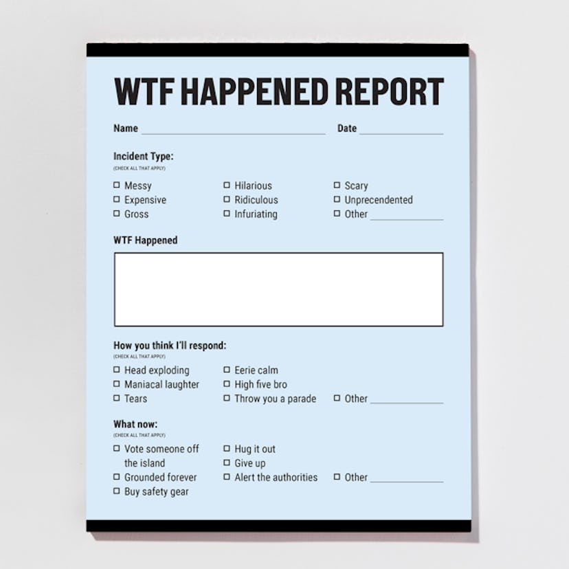 WTF Happened Report Notepad
