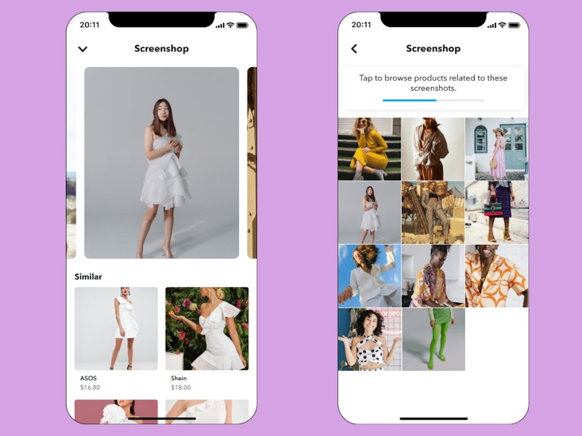 Instantly shop your screenshots of your favorite influencer pics
