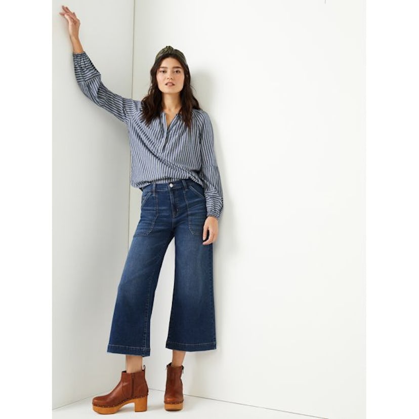 High Rise Wide Leg Cropped Jeans