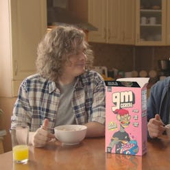 Still of Bored Ape gm cereal ad