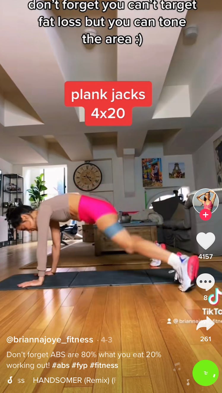 One of the fun cardio workouts for beginners, according to a TikTok fitness trainer, is some plank j...