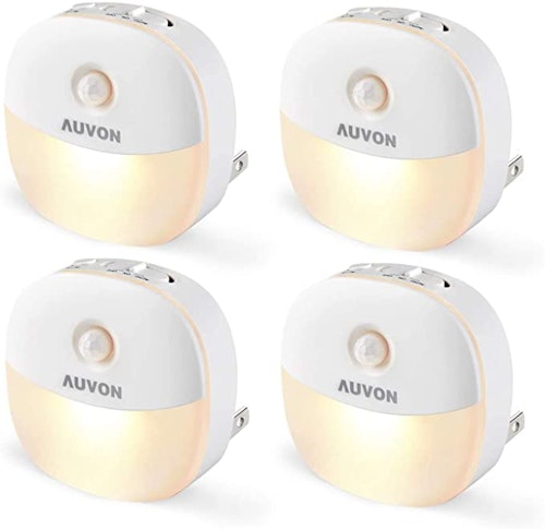 AUVON Plug-in LED Motion Sensor Night Light (4-Pack)