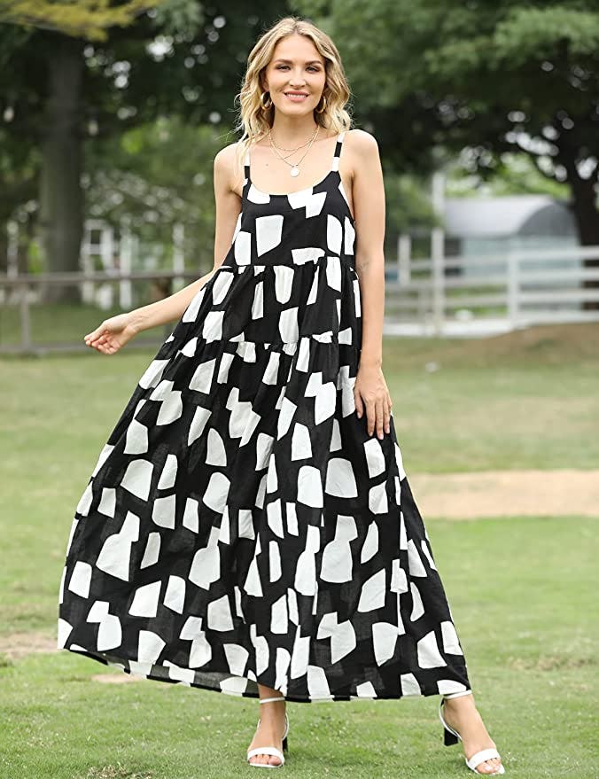 YESNO Spaghetti Strap Maxi Dress with Pockets