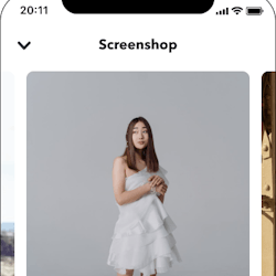 Screenshot of Snapchat's new Screenshop feature, which lets you shop your screenshots folder.