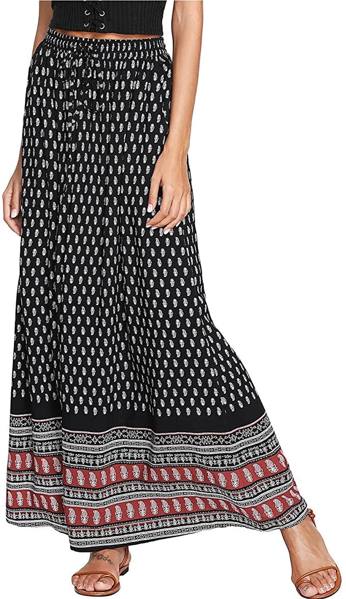 Milumia Vintage Print Maxi Skirt