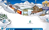 A lone penguin standing in Club Penguin.