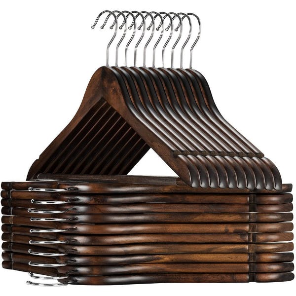 ZOBER Lotus Wood Hangers (20-Pack)