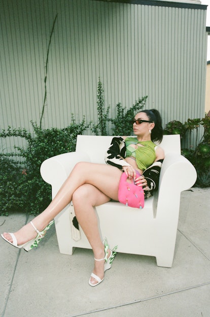 Cow-print jacket, green art deco top paired with a pink handbag will be featured on the exclusive De...