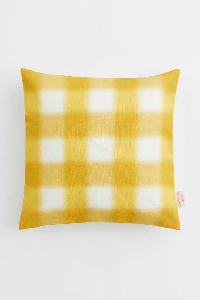 H&M x India Mahdavi Checked cotton cushion cover