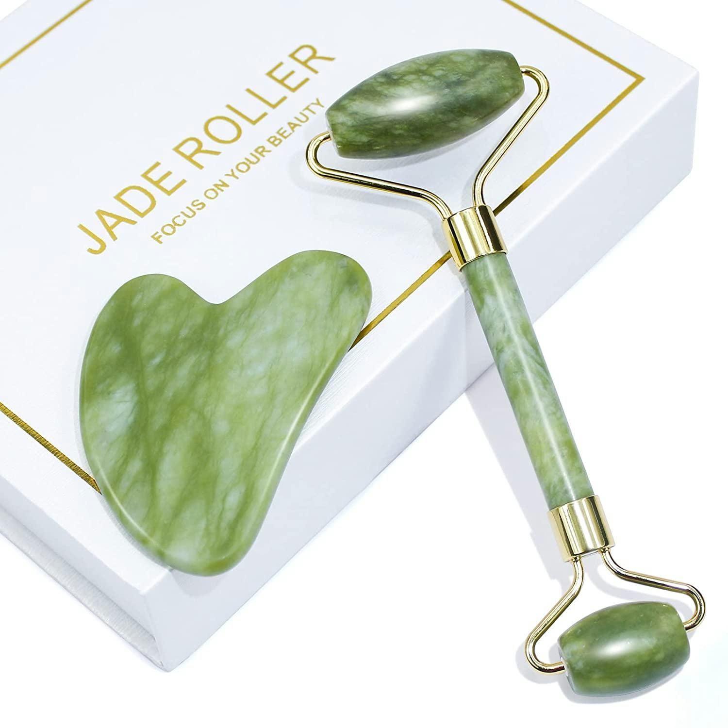 BAIMEI Gua Sha &amp; Jade Roller Set