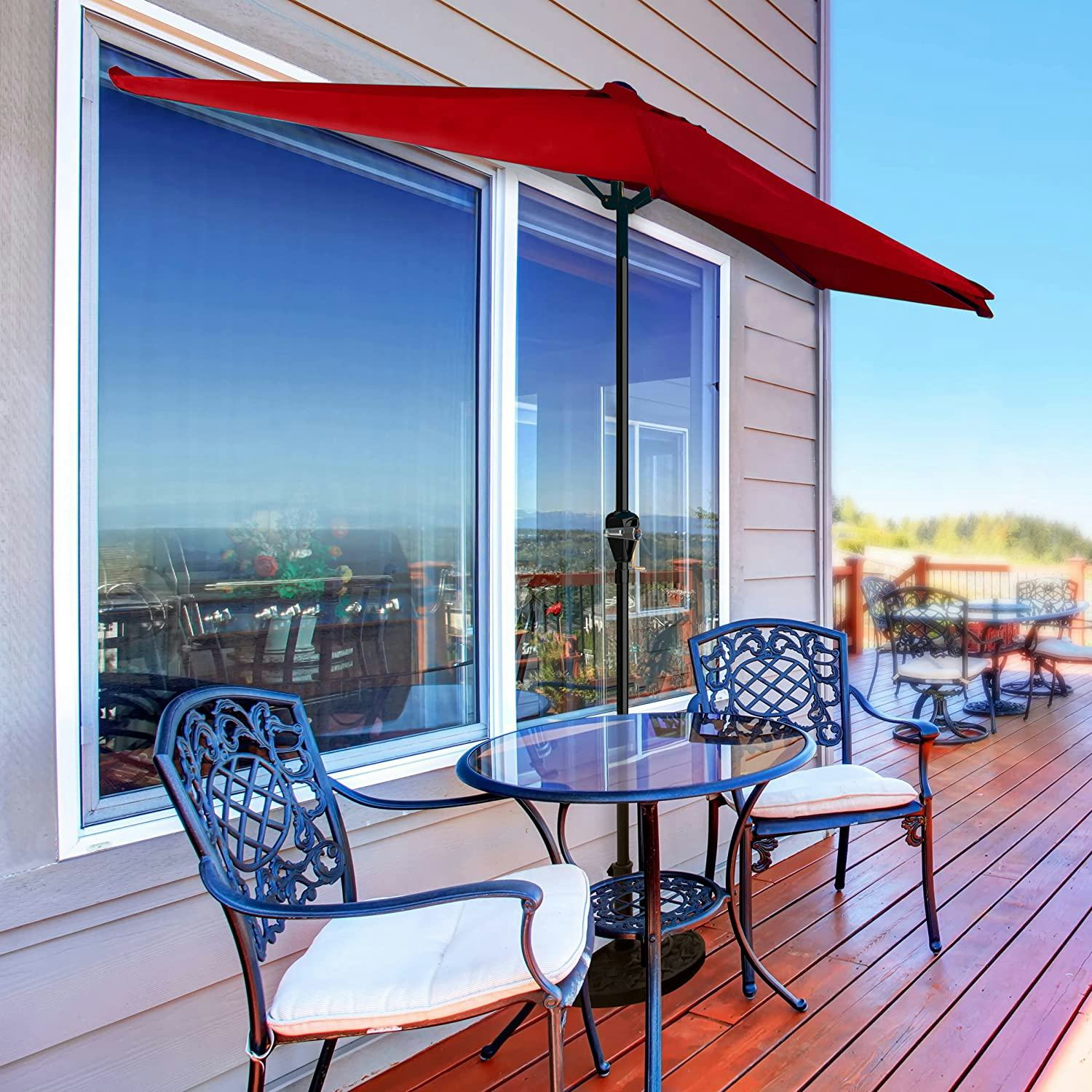 Pure Garden Half Patio Umbrella