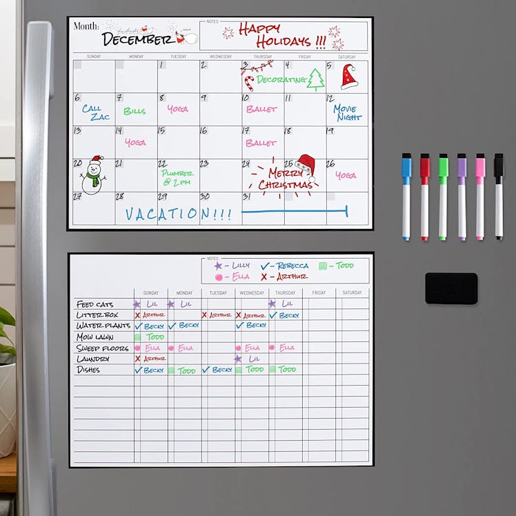 Home & Me Magnetic Dry Erase Chore Chart and Calendar Planner