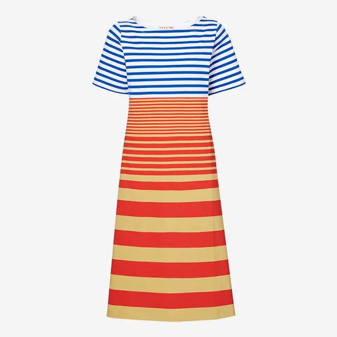Marni Striped Short Sleeved Dress