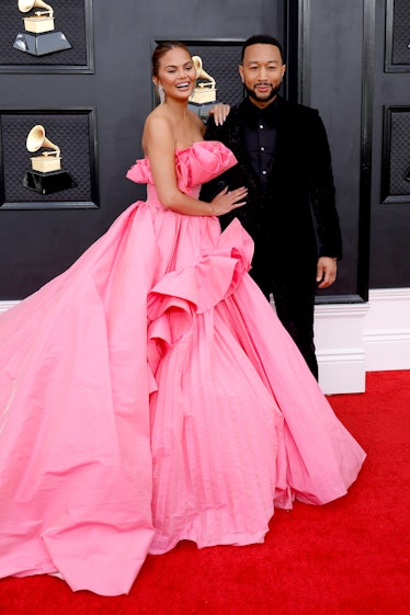 Chrissy Teigen and John Legend attend the 64th Annual GRAMMY Awards