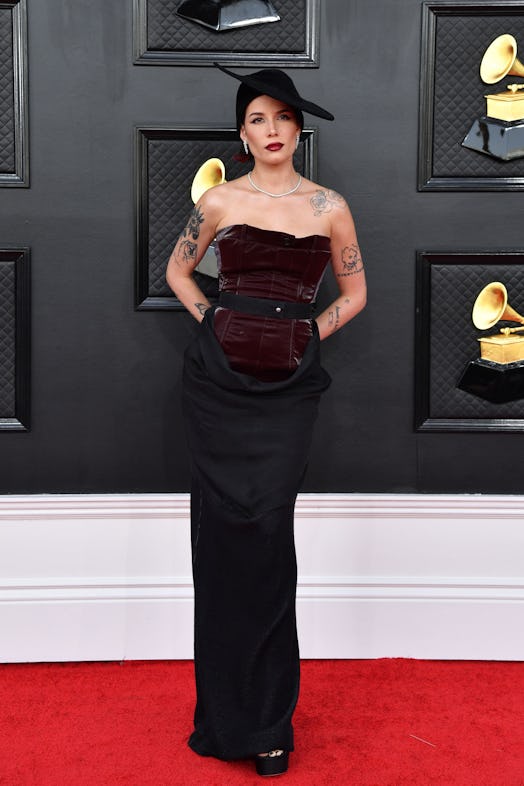 Halsey arrives for the 64th Annual Grammy Awards 