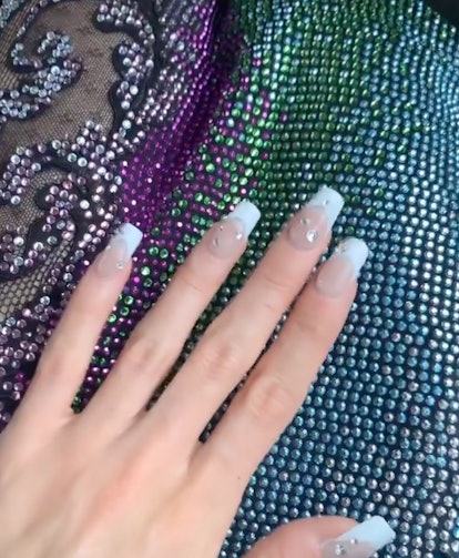 Petra Collins embellished french manicure 