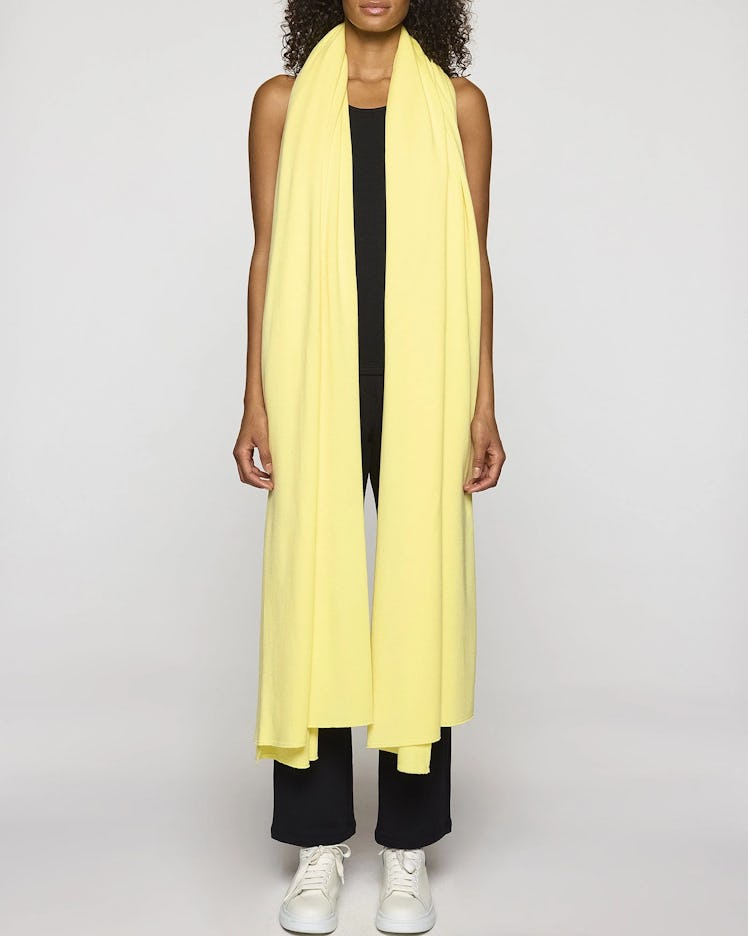 This yellow wrap scarf from Bleusalt can be worn in so many different ways.