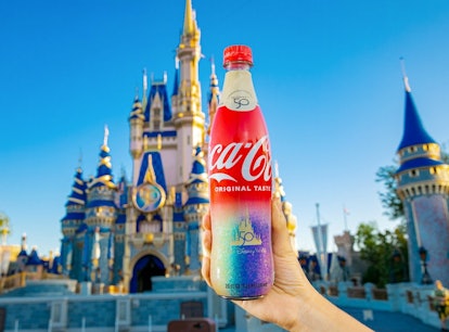 Disney World's new 50th anniversary Coca-Cola bottles sparkle in EARidescence.