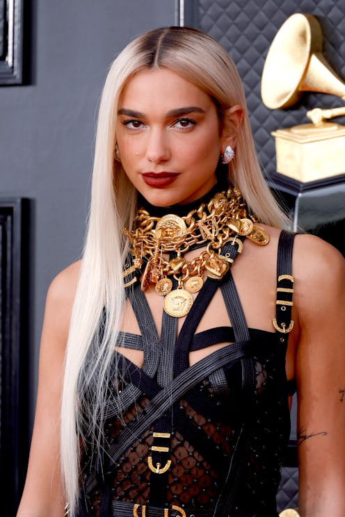 At the 2022 Grammys, Dua Lipa's platinum blonde hair transformation shook the red carpet.