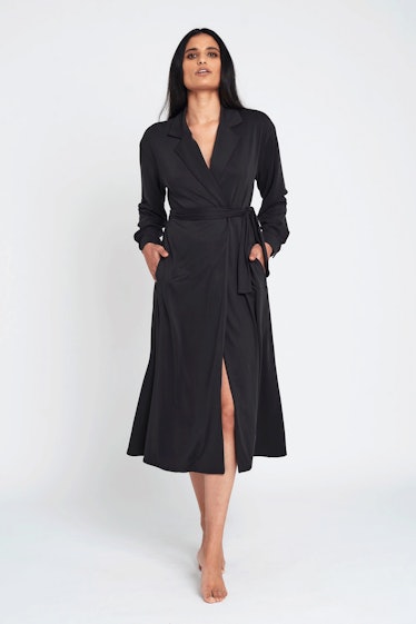 This black juniper trench from LEZÉ The Label is cozy and sustainably made.