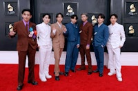 BTS' 2022 Grammys style was color-coordinated. 