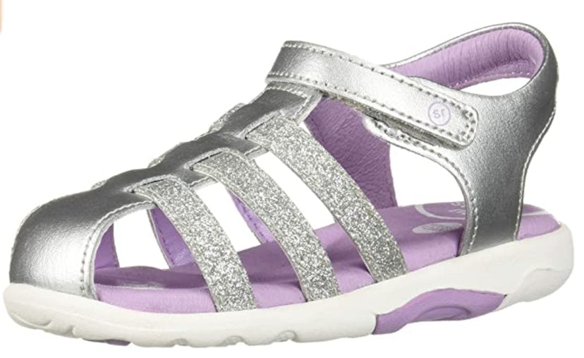 Stride Rite Luna Sandal in Silver in Wide Sizes