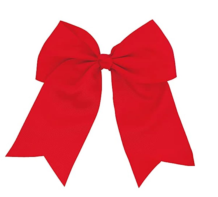 Red Jumbo Bow Clip with Tails