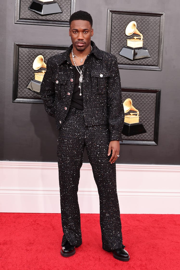 Giveon attends the 64th Annual GRAMMY Awards at MGM Grand Garden Arena on April 03, 2022 in Las Vega...
