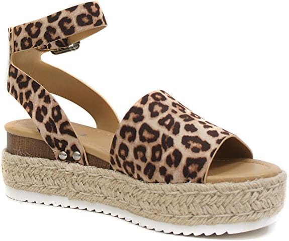 Soda Open Toe Ankle Strap Espadrille Sandals