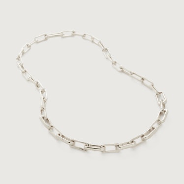 silver jewelry trend silver chain-link necklace