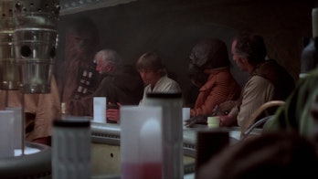 The Mos Eisley cantina in A New Hope.