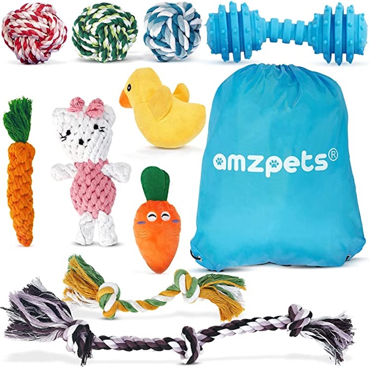 AMZpets Set of Durable Rope Dog Toys (10- Pack)