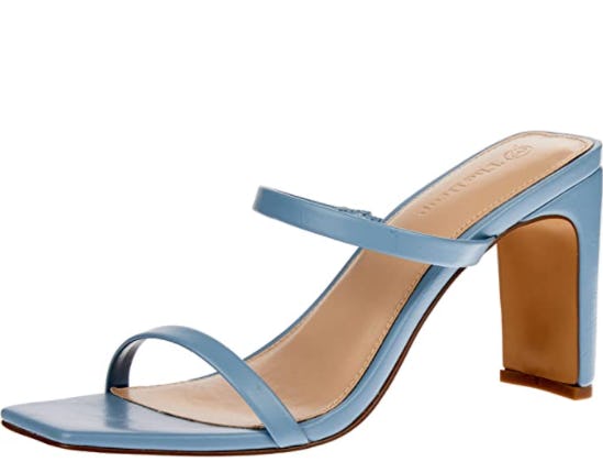 The Drop Women&rsquo;s Avery Square Toe Two Strap High Heeled Sandal