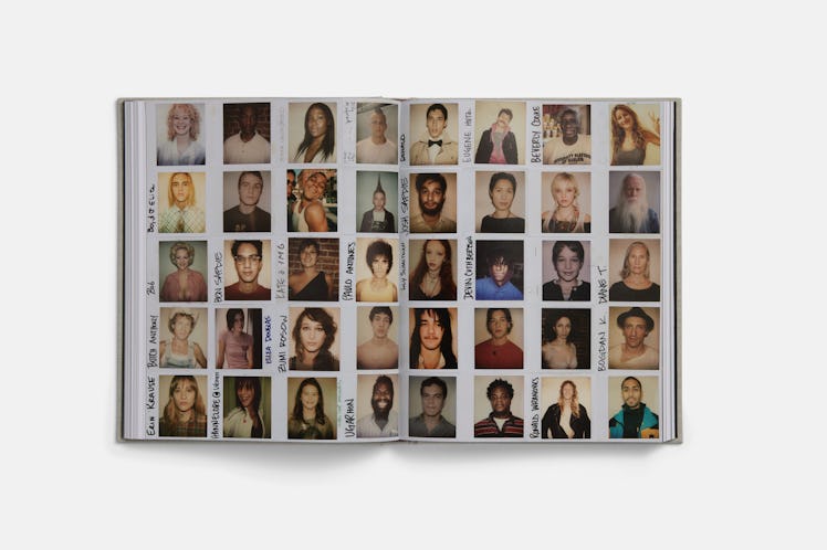 a grid of Polaroid casting photographs