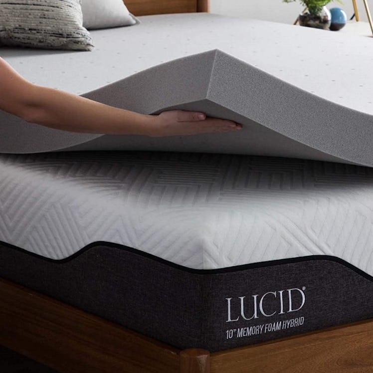 Lucid Bamboo Charcoal Memory Foam Mattress Topper