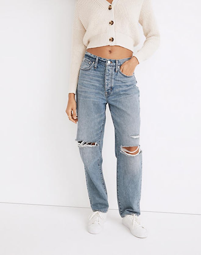 Baggy jeans: Madewell The Dadjean in Dustin Wash: Destroyed Edition