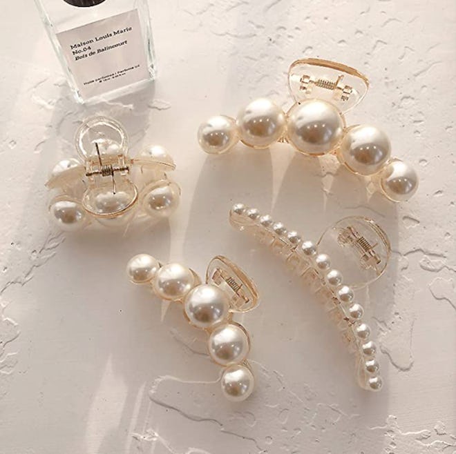 Agirlvct Pearl Hair Claw (Set of 4)