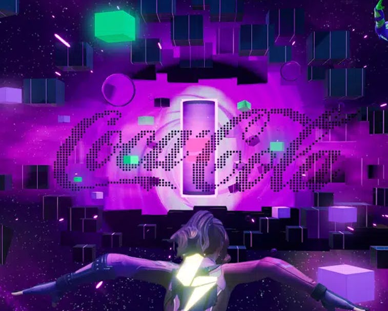 Promotional material for Coca-Cola Zero Sugar Byte 