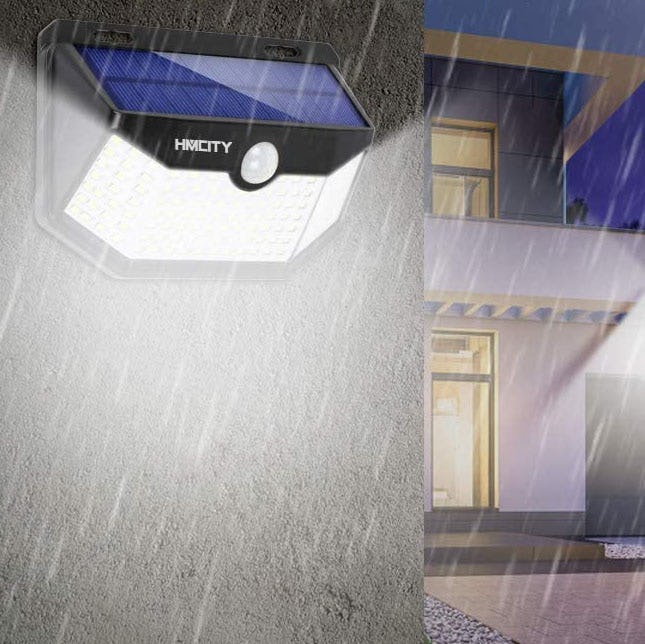 HMCITY Solar Motion Sensor Security Lights (2-Pack)