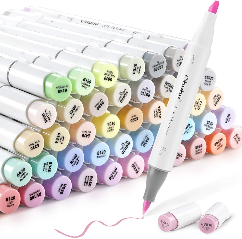 Ohuhu Pastel Markers (48-Piece Set)