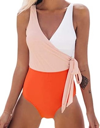 CUPSHE Color Block Tie Side One Piece