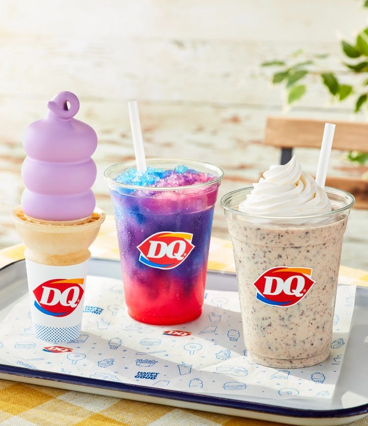Dairy Queen's purple dipped cone and spring 2022 Treats Collection is full of color.