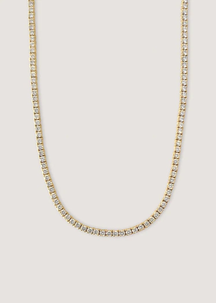 This diamond tennis necklace from Kinn is made from recycled gold and locally sourced stones.