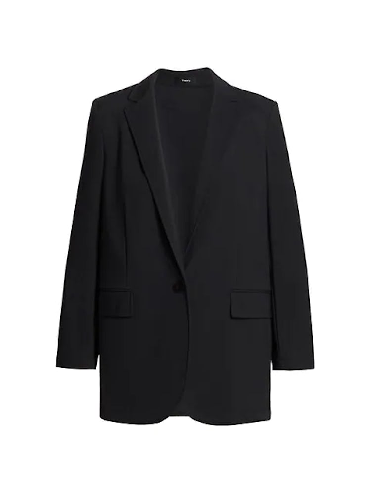 Theory Casual Single-Breasted Blazer to wear with halter top