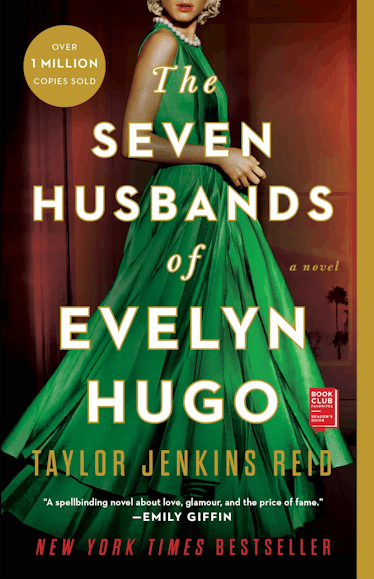 The book cover for 'The Seven Husbands of Evelyn Hugo' by Taylor Jenkins Reid