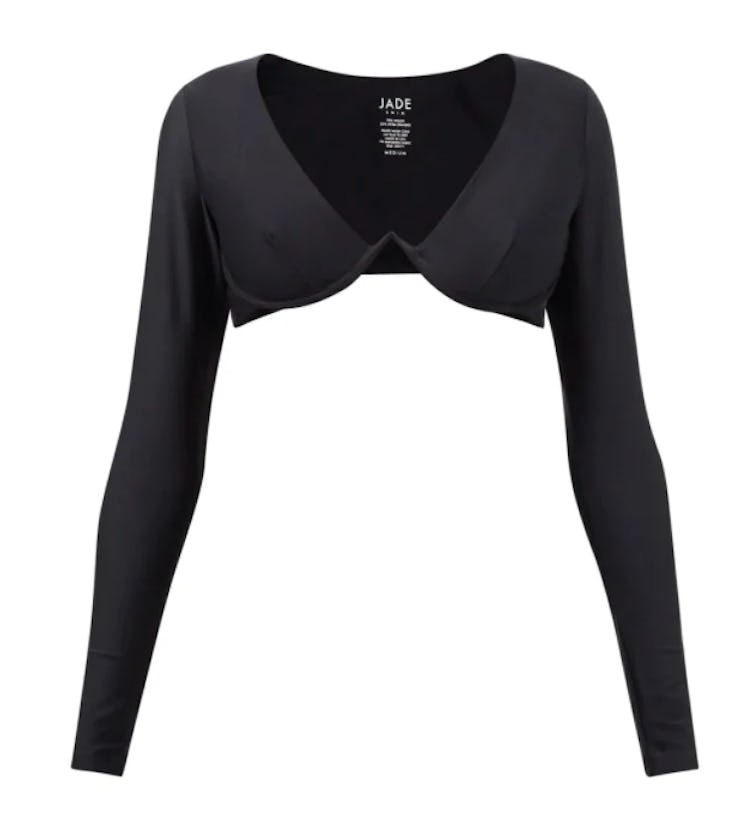 Minimalists will love this black long-sleeve swim top from JADE Swim.