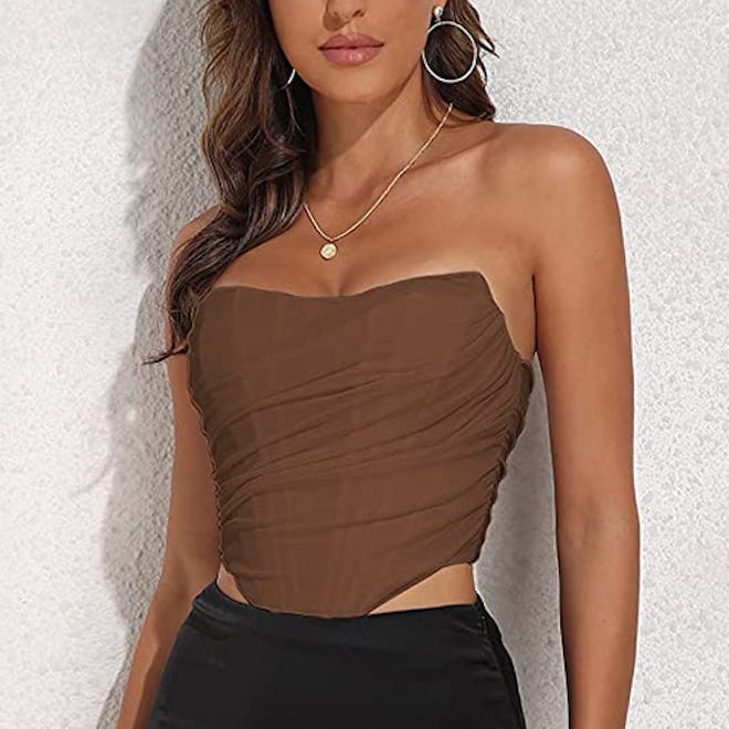 Modegal Cropped Mesh Bustier